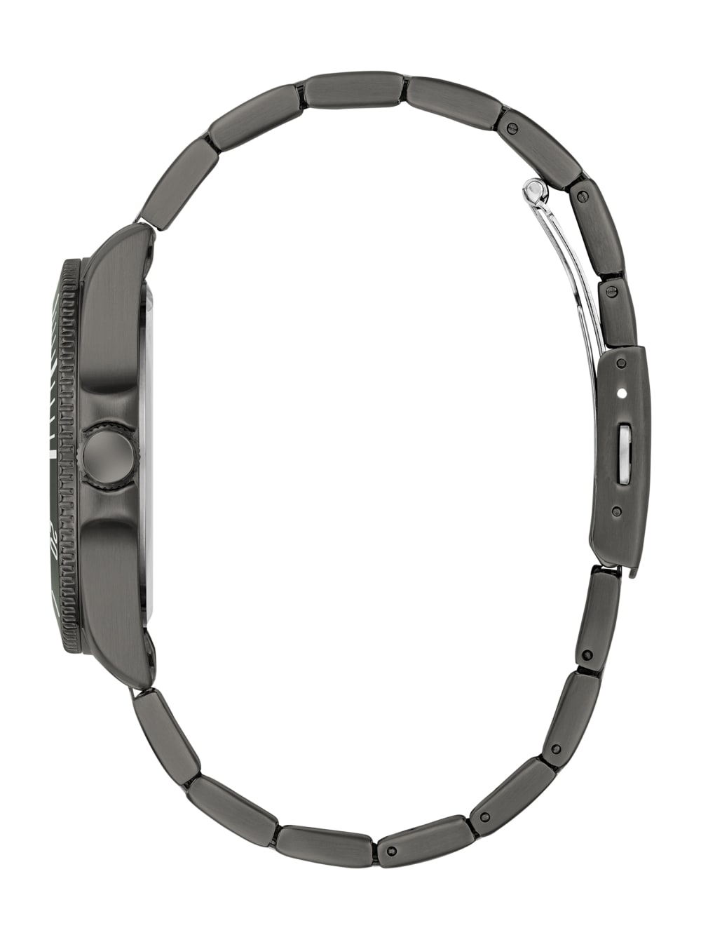 Dark Silver-Tone and Green Analog Watch - Guess