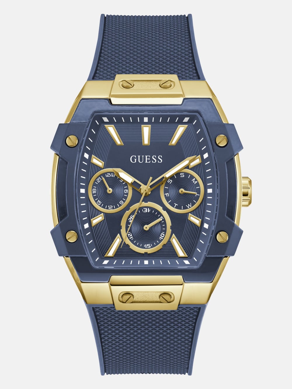 Gold-Tone and Blue Multifunctional Watch - Guess