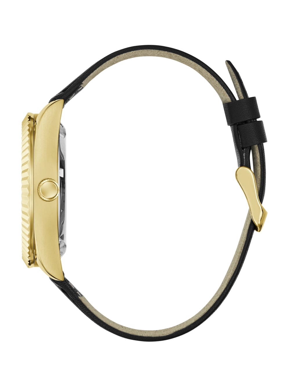 Gold-Tone Analog Leather Watch - Guess