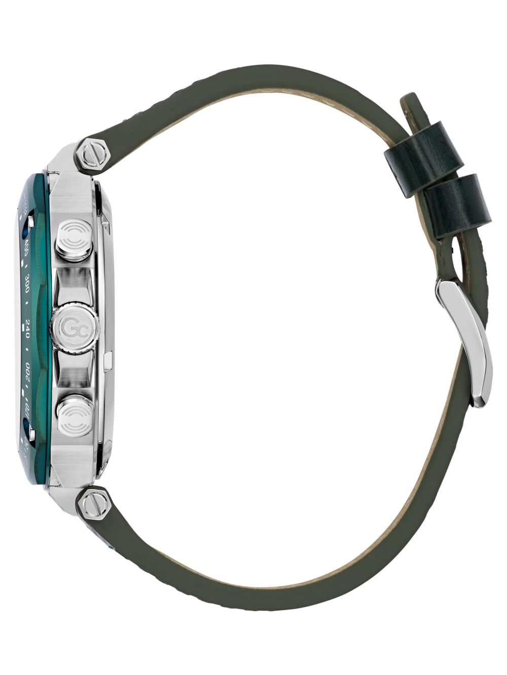 Green Leather Chronograph Watch - Guess