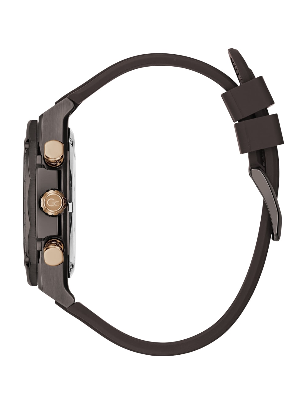 Gc Brown Silicone Chronograph Watch - Guess