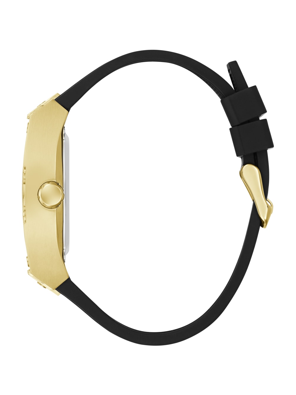 Gold-Tone Silicone Analog Watch - Guess