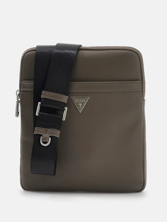 Eco Saffiano Flat Crossbody - Guess
