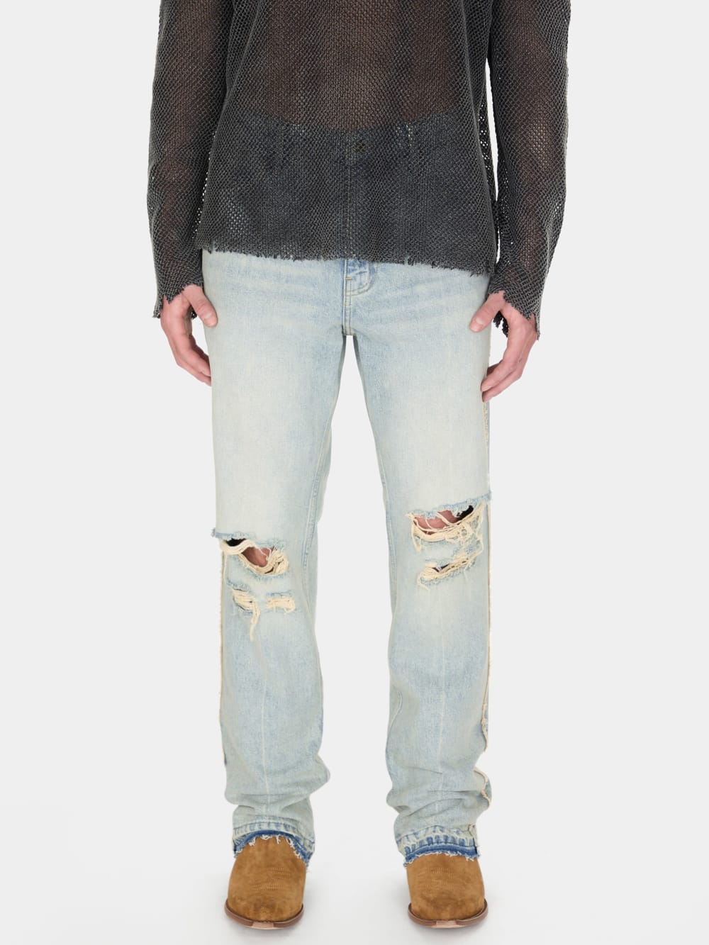distressed denim flare pant - Guess