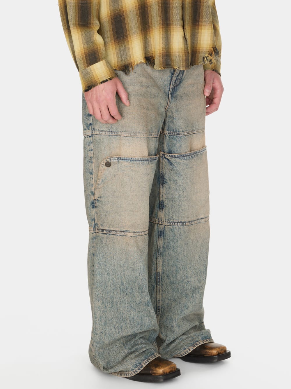 washed denim utility pant - Guess