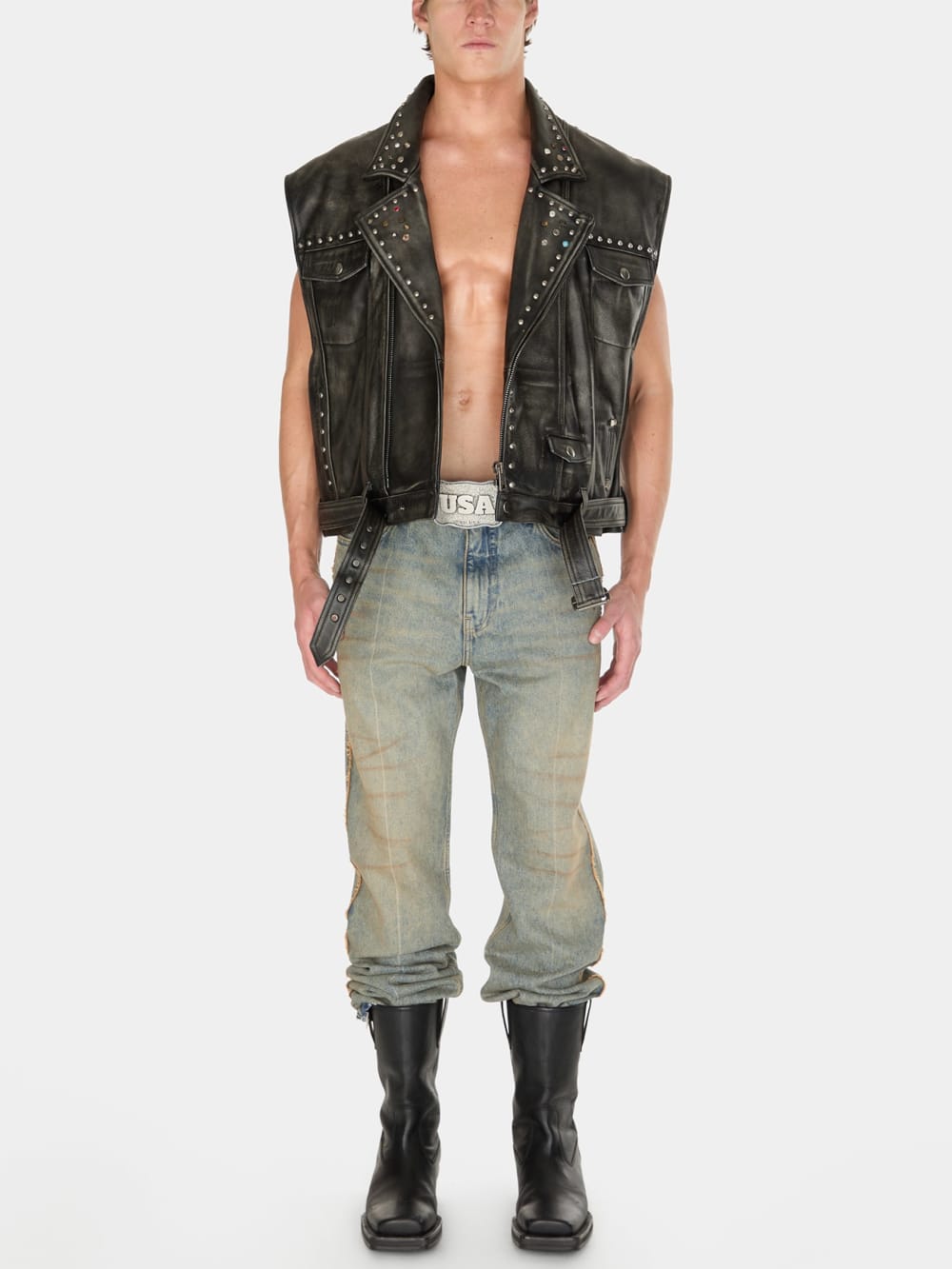 washed denim flare pant - Guess