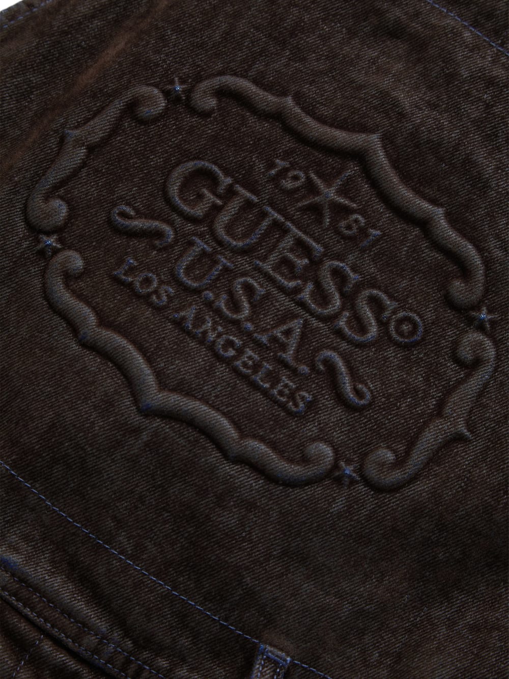 flocked denim overalls - Guess