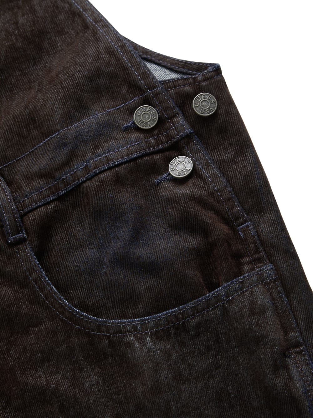 flocked denim overalls - Guess