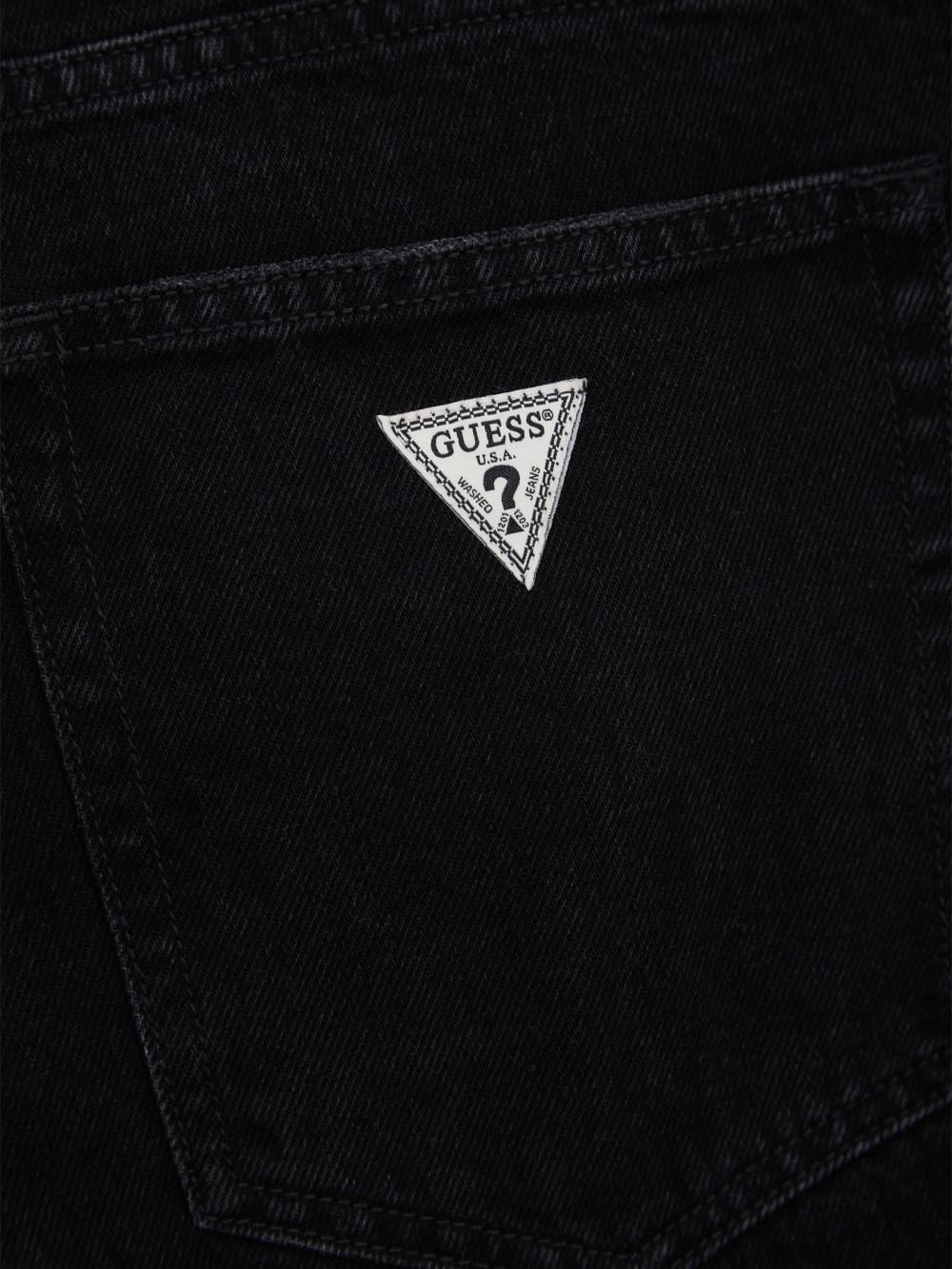 Washed Black Straight Denim Pants - Guess
