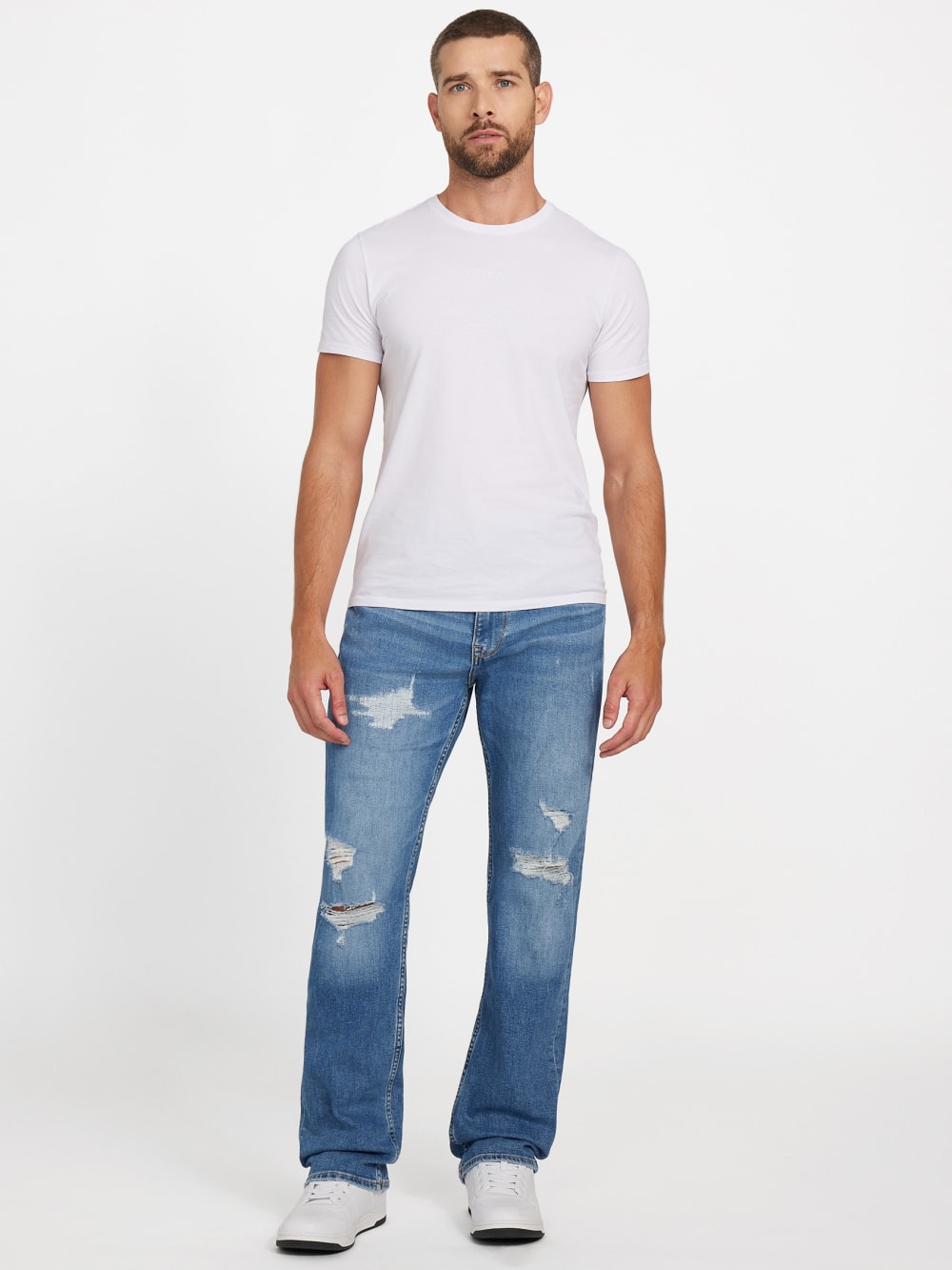 Eco Mason Destroyed Regular-Fit Straight Jeans - Guess