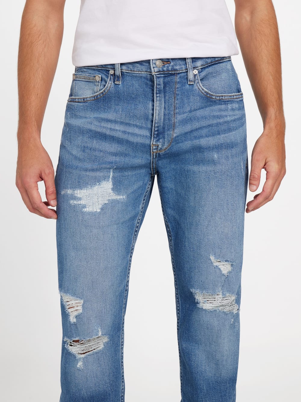 Eco Mason Destroyed Regular-Fit Straight Jeans - Guess