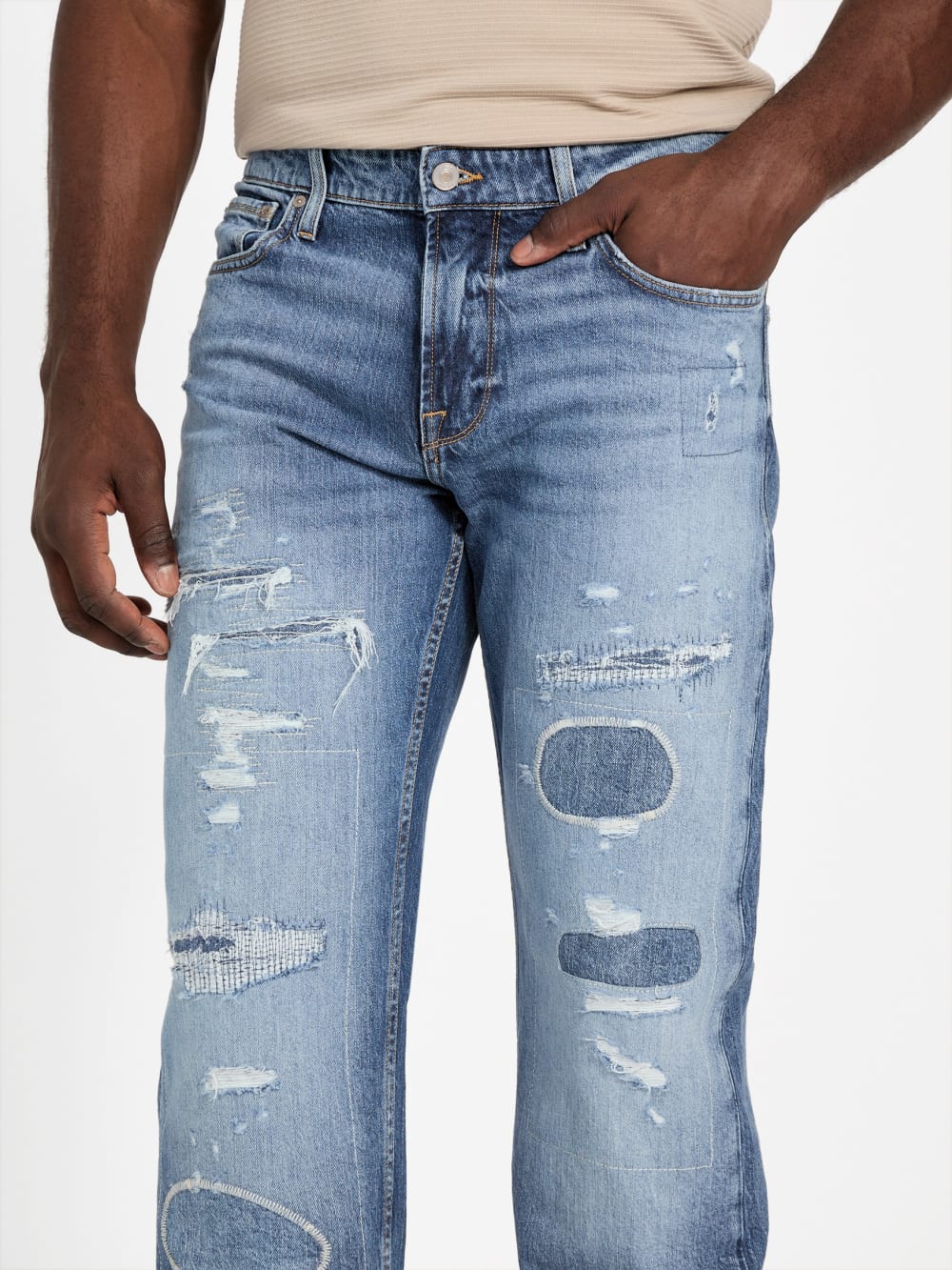 Eco Mason Patch Regular-Fit Straight Jeans - Guess