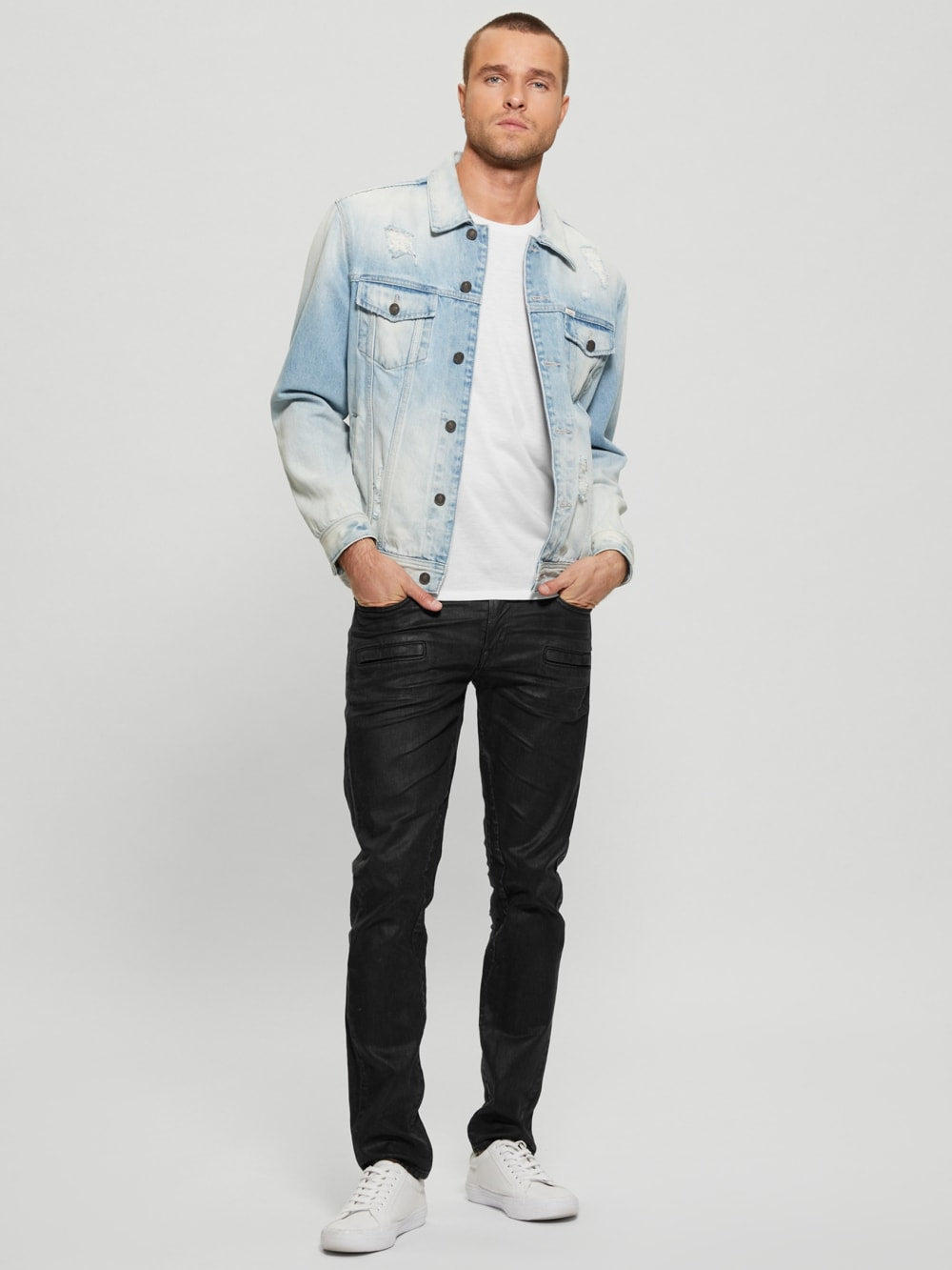 Finnley Coated Slim-Fit Tapered Jeans - Guess
