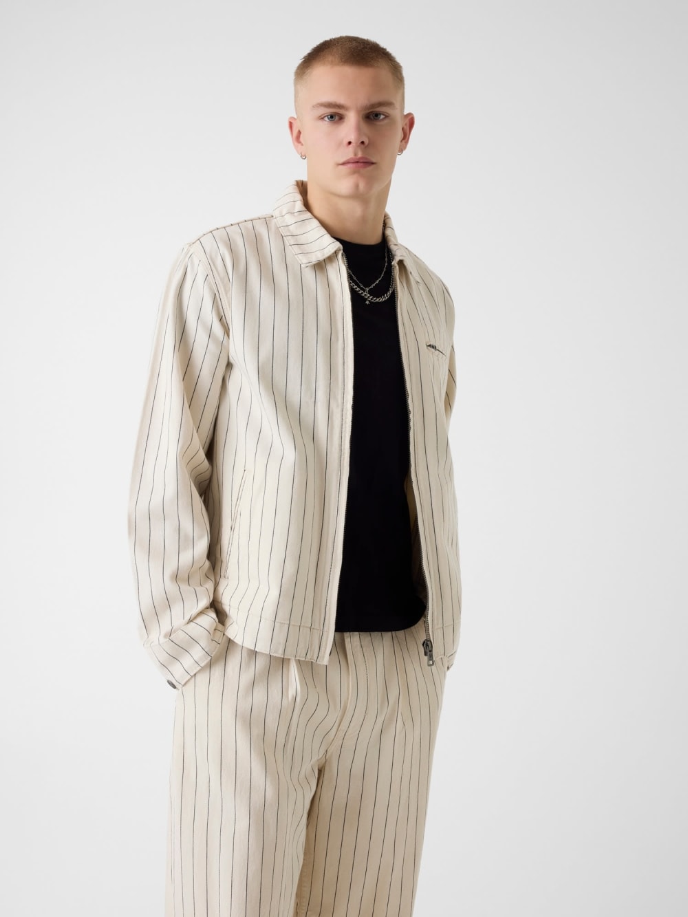 Striped denim jacket - Guess