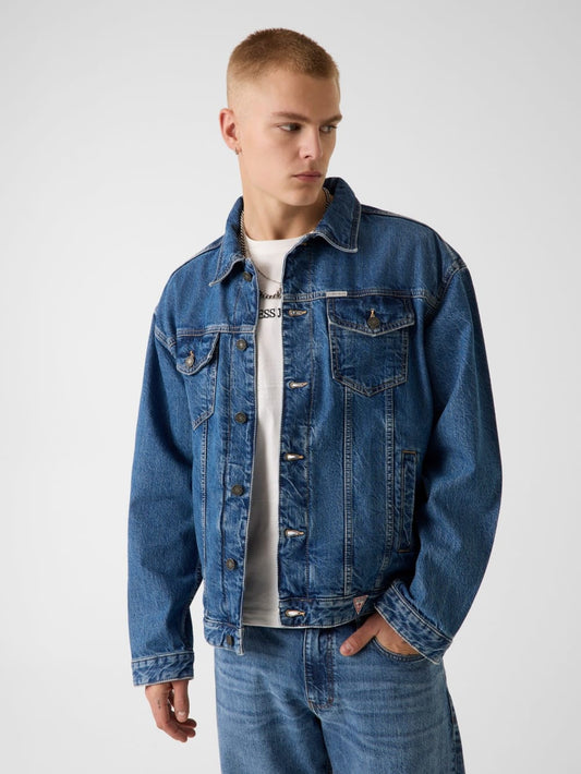Oversized Denim Trucker Jacket - Guess