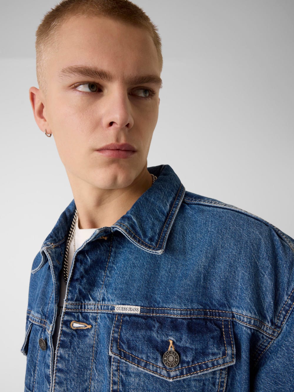 Oversized Denim Trucker Jacket - Guess