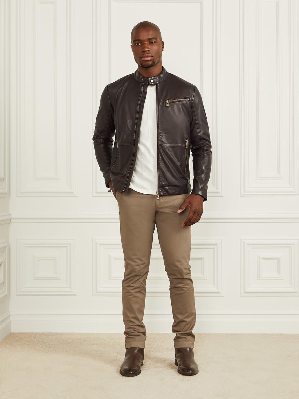 Genuine Leather Biker Jacket - Guess