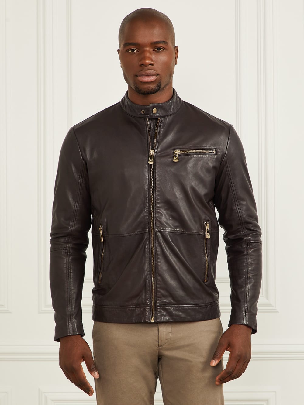 Genuine Leather Biker Jacket - Guess