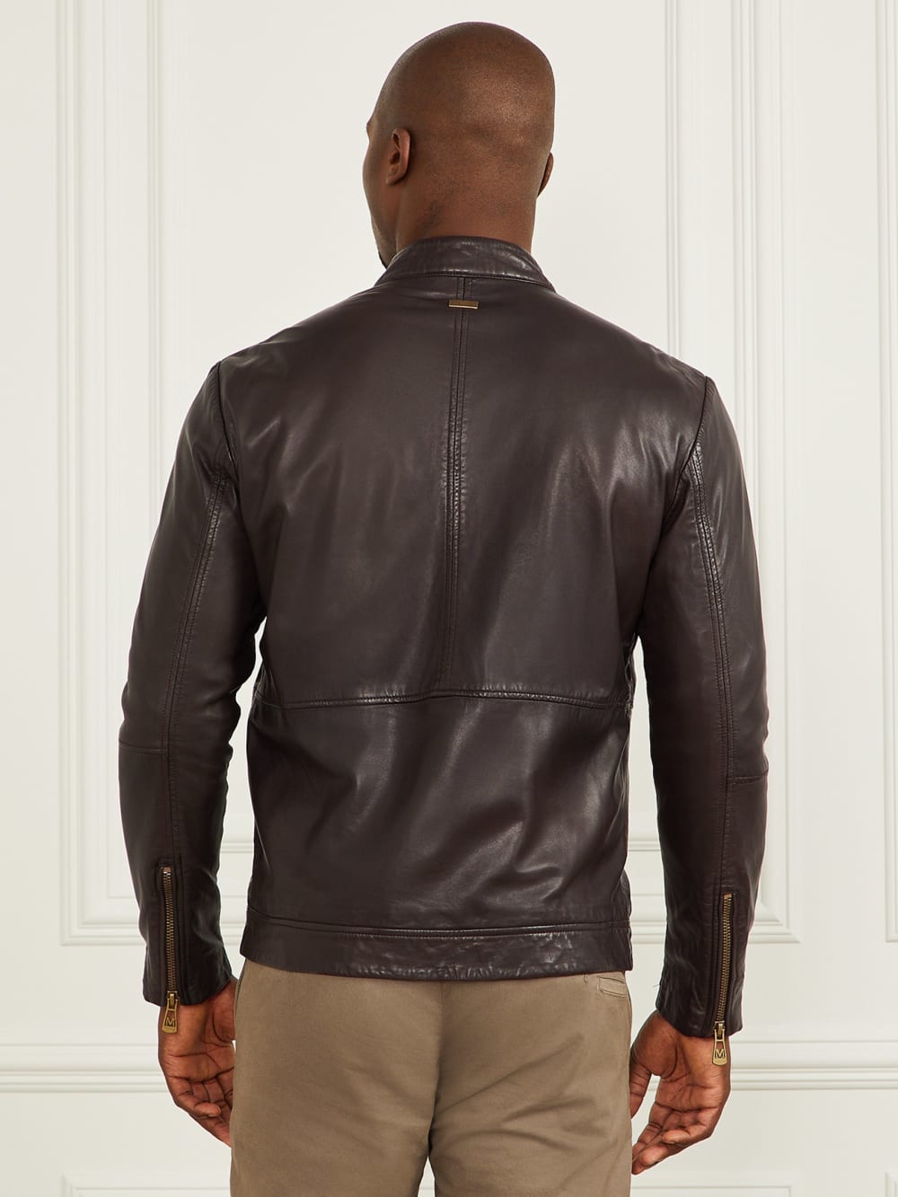 Genuine Leather Biker Jacket - Guess