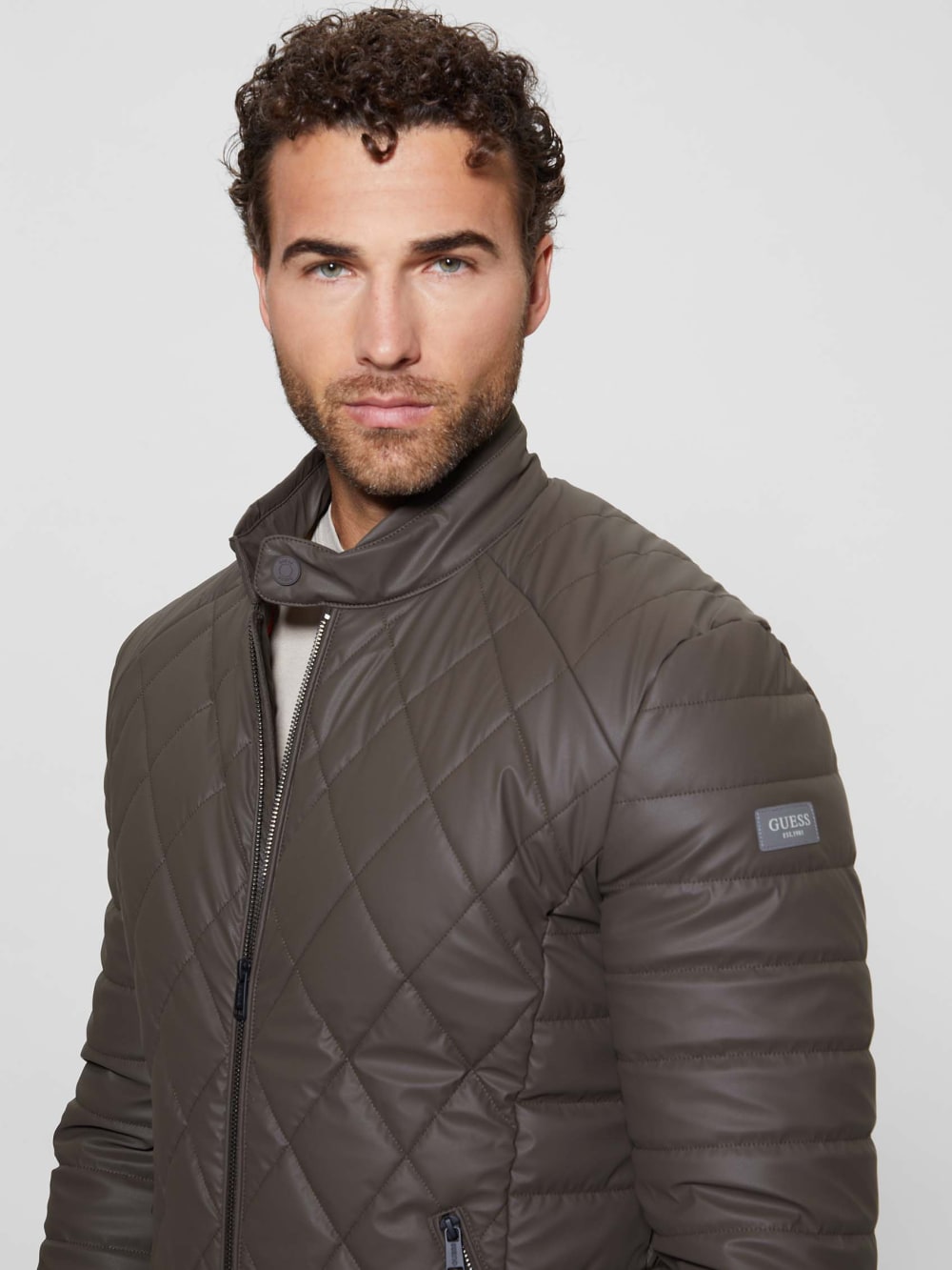 Diamond Quilted Faux-Leather Jacket - Guess