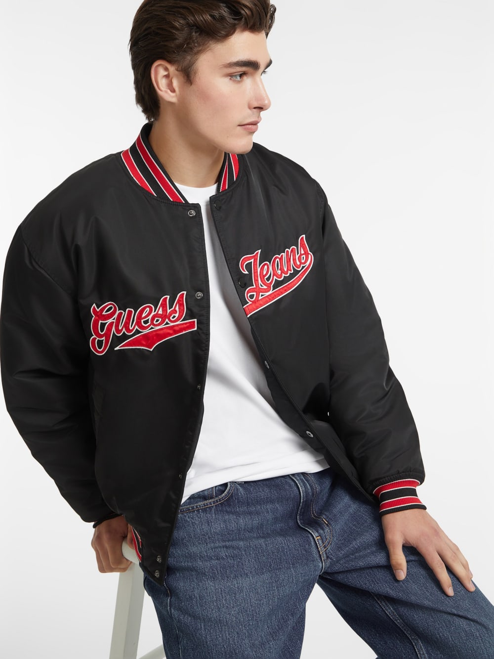 Script Patch Varsity Jacket - Guess
