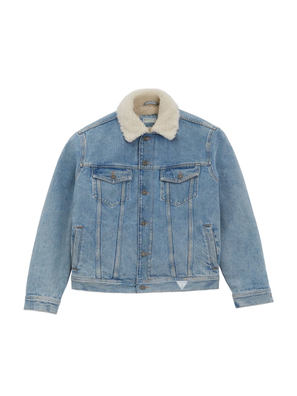 Blue Denim Sherpa Jacket - Guess