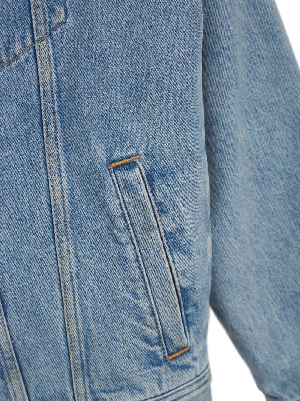 Blue Denim Sherpa Jacket - Guess