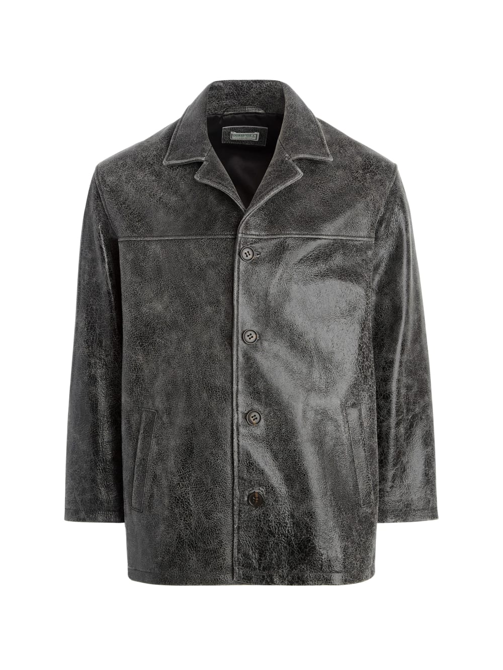 crackle leather coat - Guess