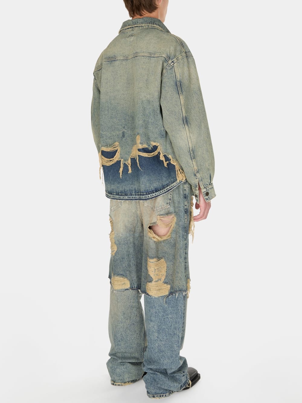 distressed denim shirt jacket - Guess
