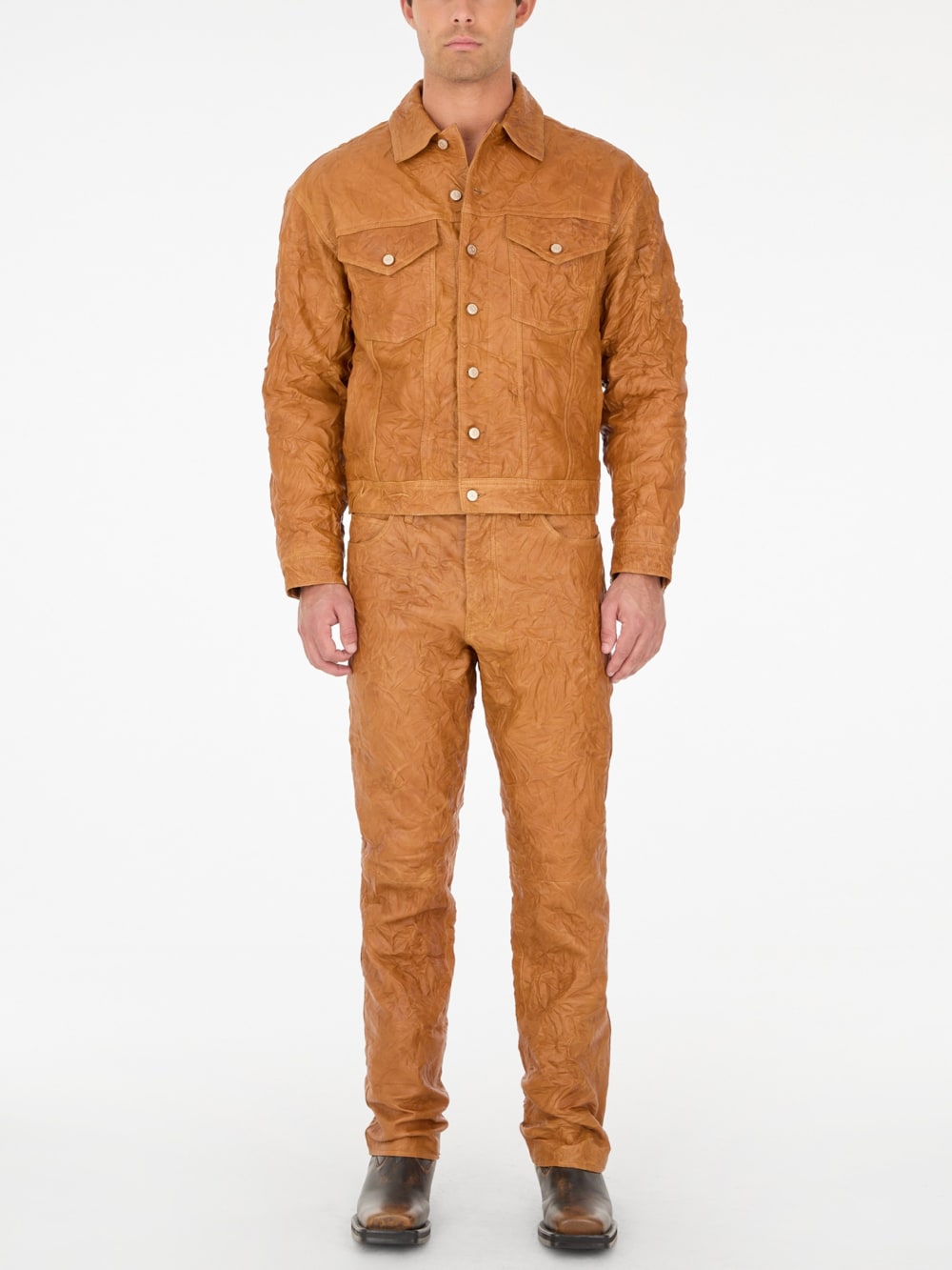 leather trucker jacket - Guess