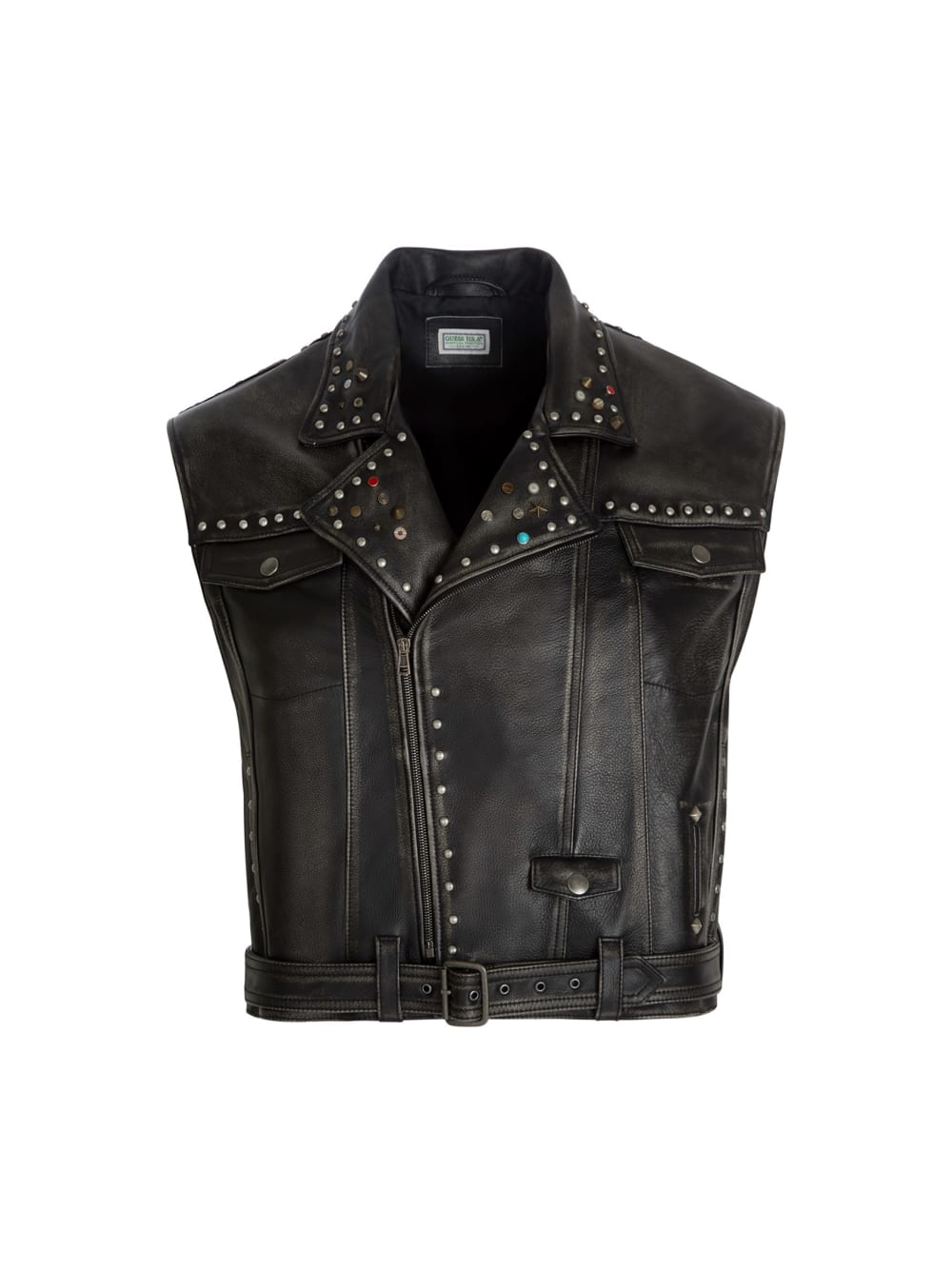 studded leather vest - Guess