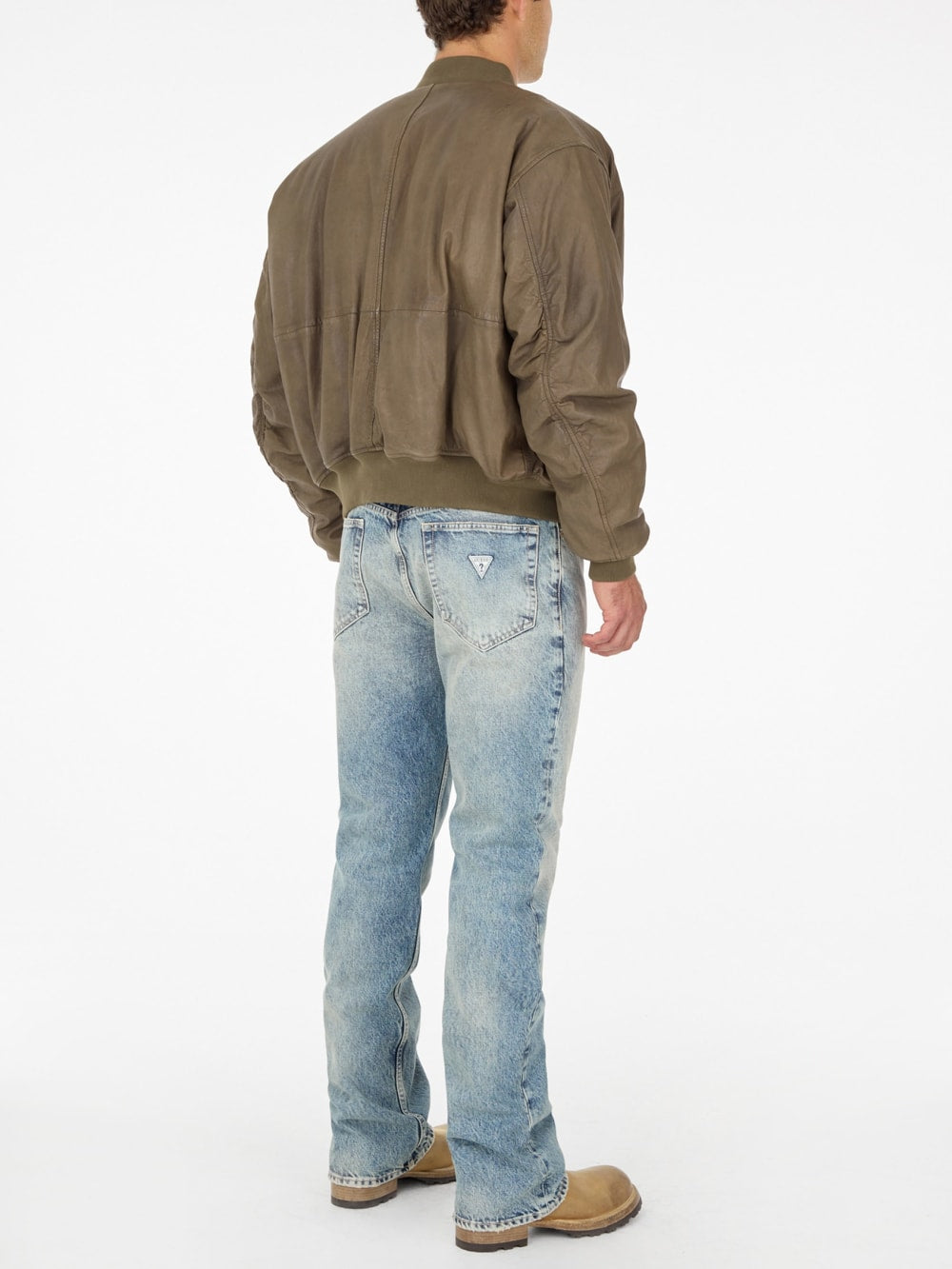 cropped leather flight jacket - Guess