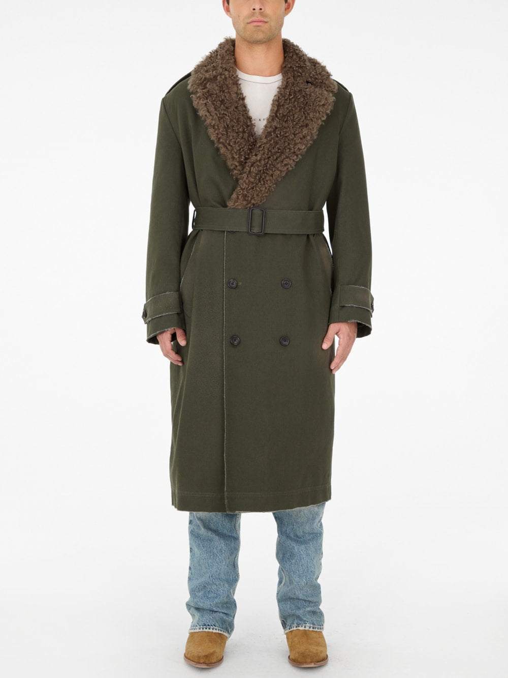 faux-fur long coat - Guess