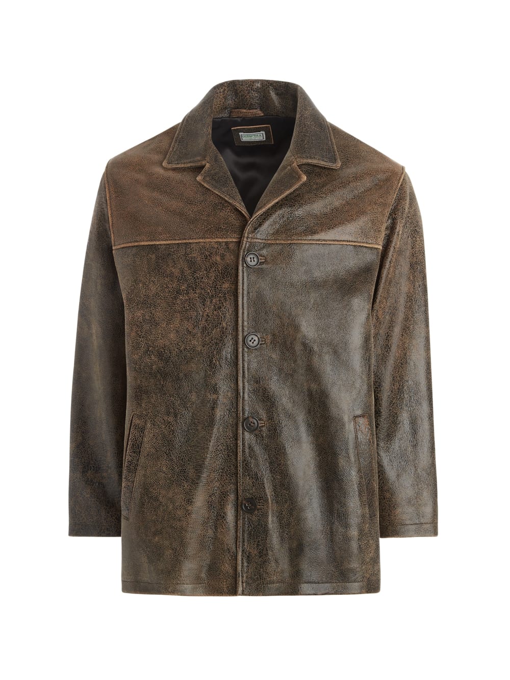 crackle leather coat - Guess