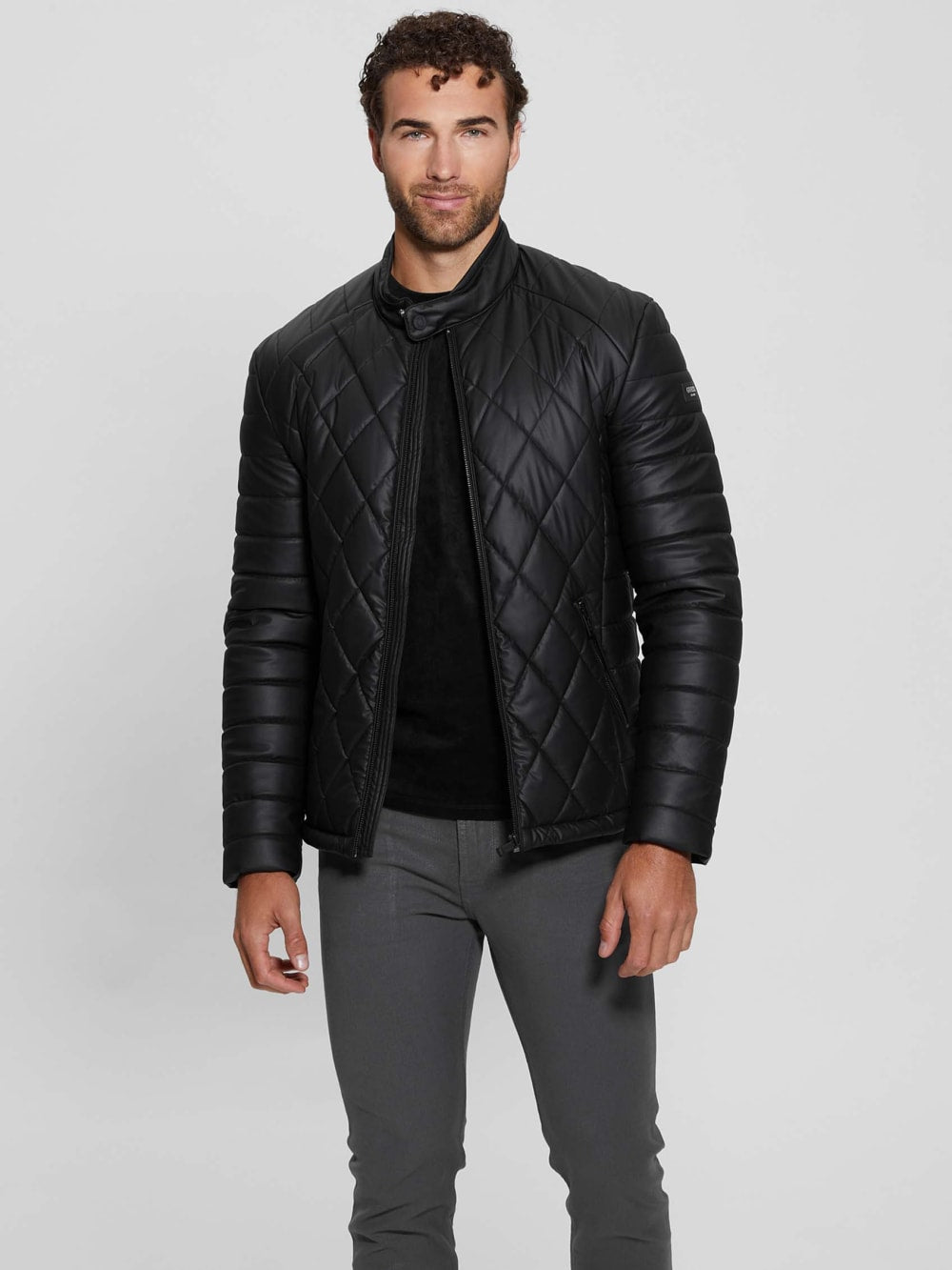 Diamond Quilted Faux-Leather Jacket - Guess