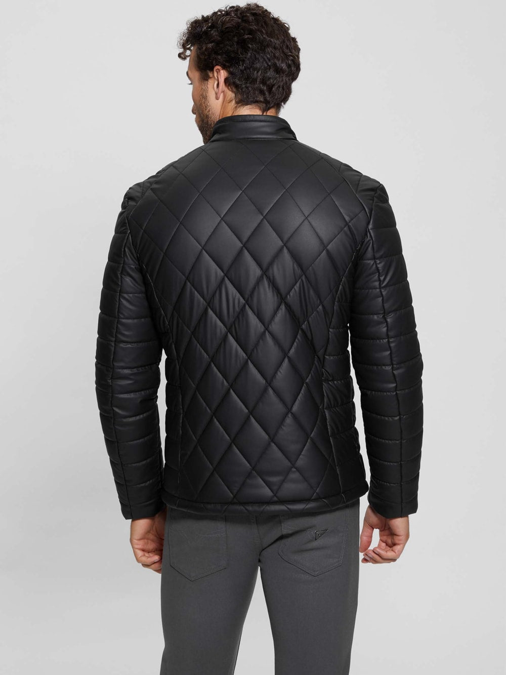 Diamond Quilted Faux-Leather Jacket - Guess