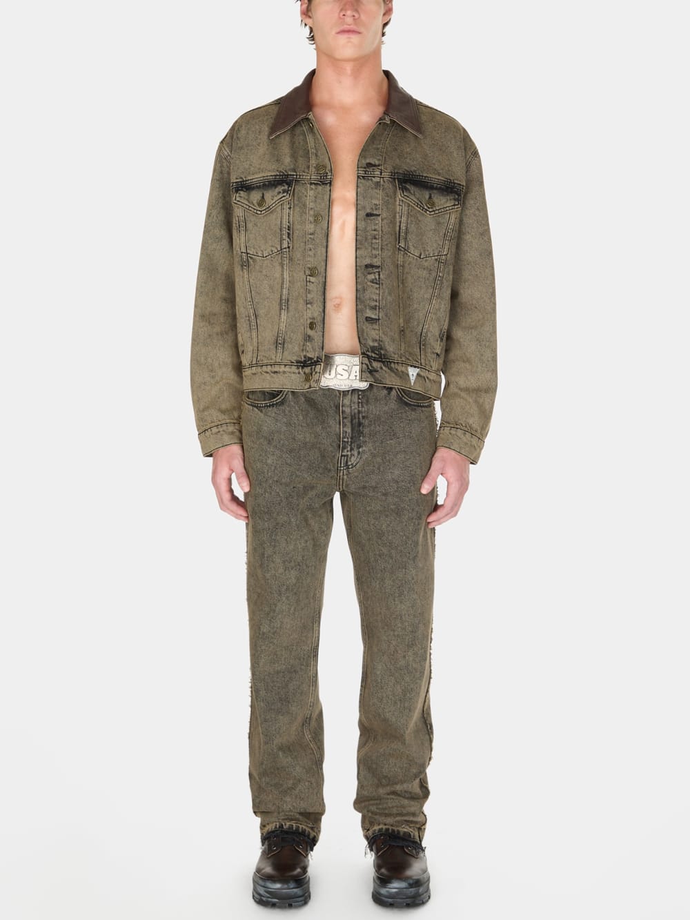 tinted denim trucker jacket - Guess