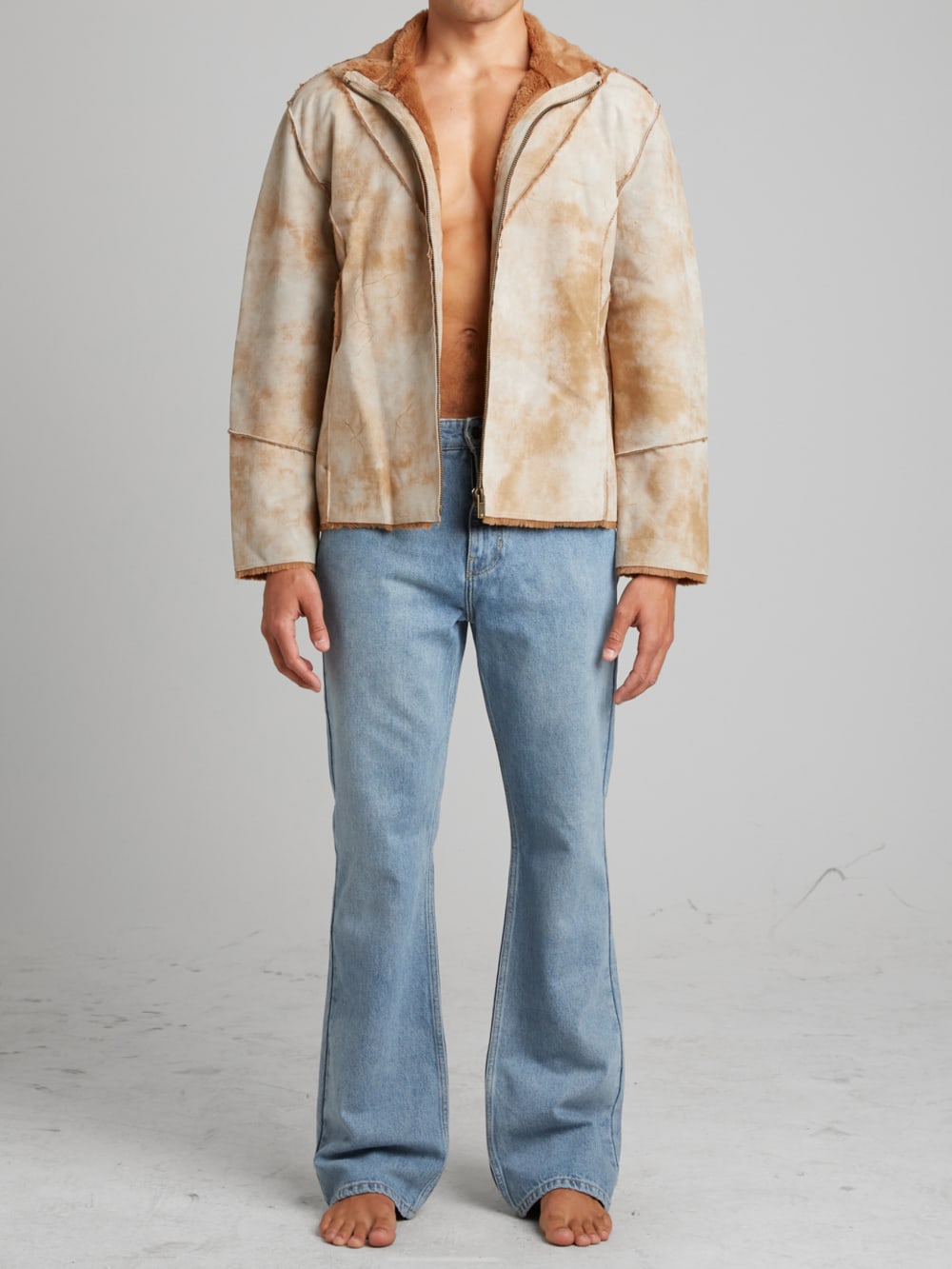 Leather Sherpa Jacket - Guess
