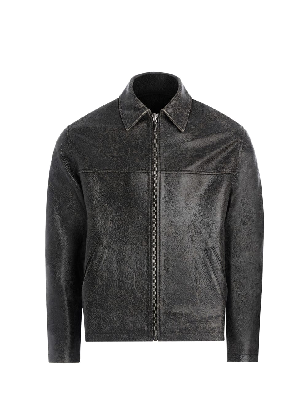 crackle leather jacket - Guess