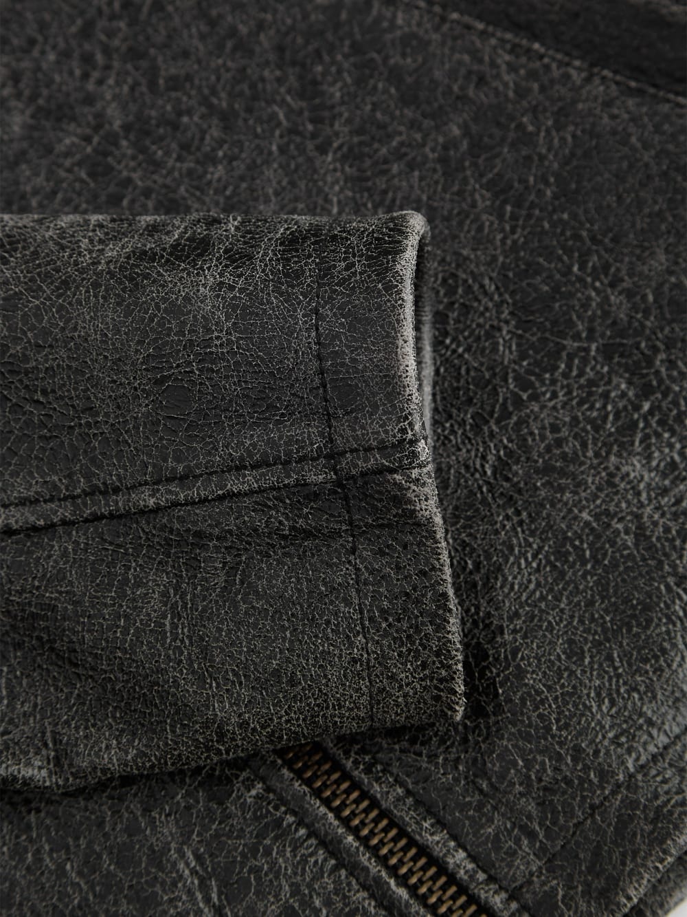 crackle leather jacket - Guess