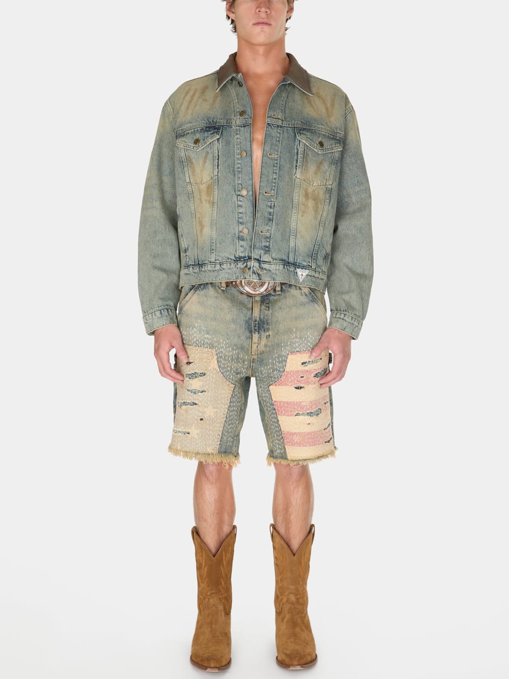 washed denim trucker jacket - Guess