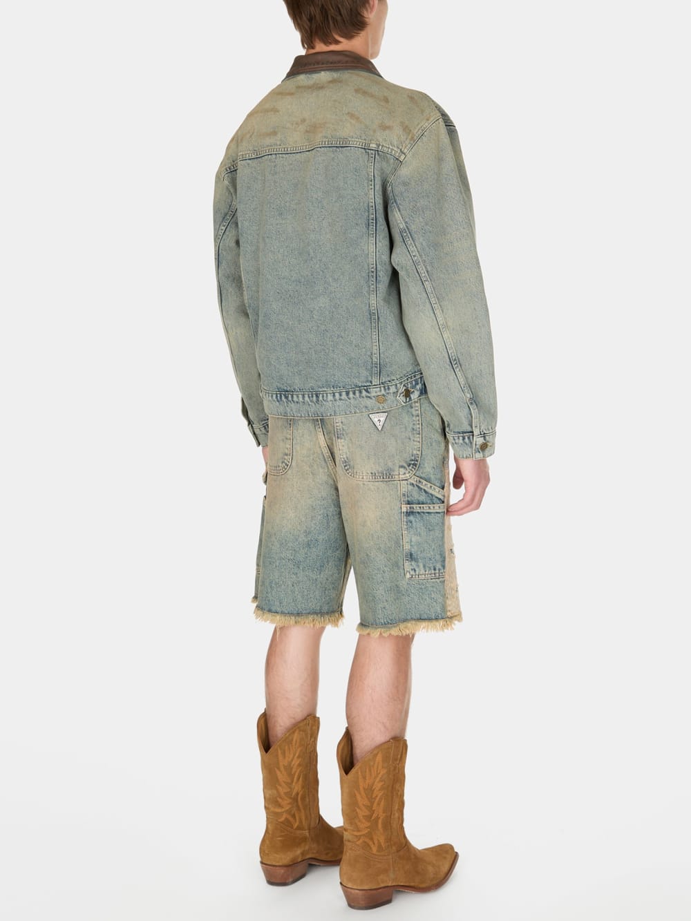 washed denim trucker jacket - Guess