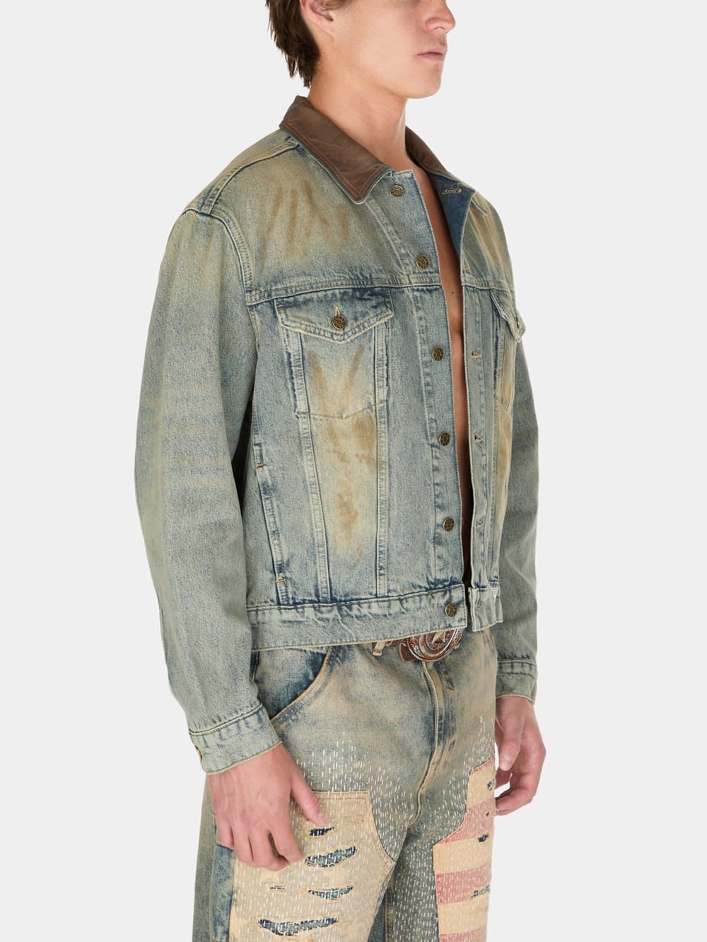 washed denim trucker jacket - Guess
