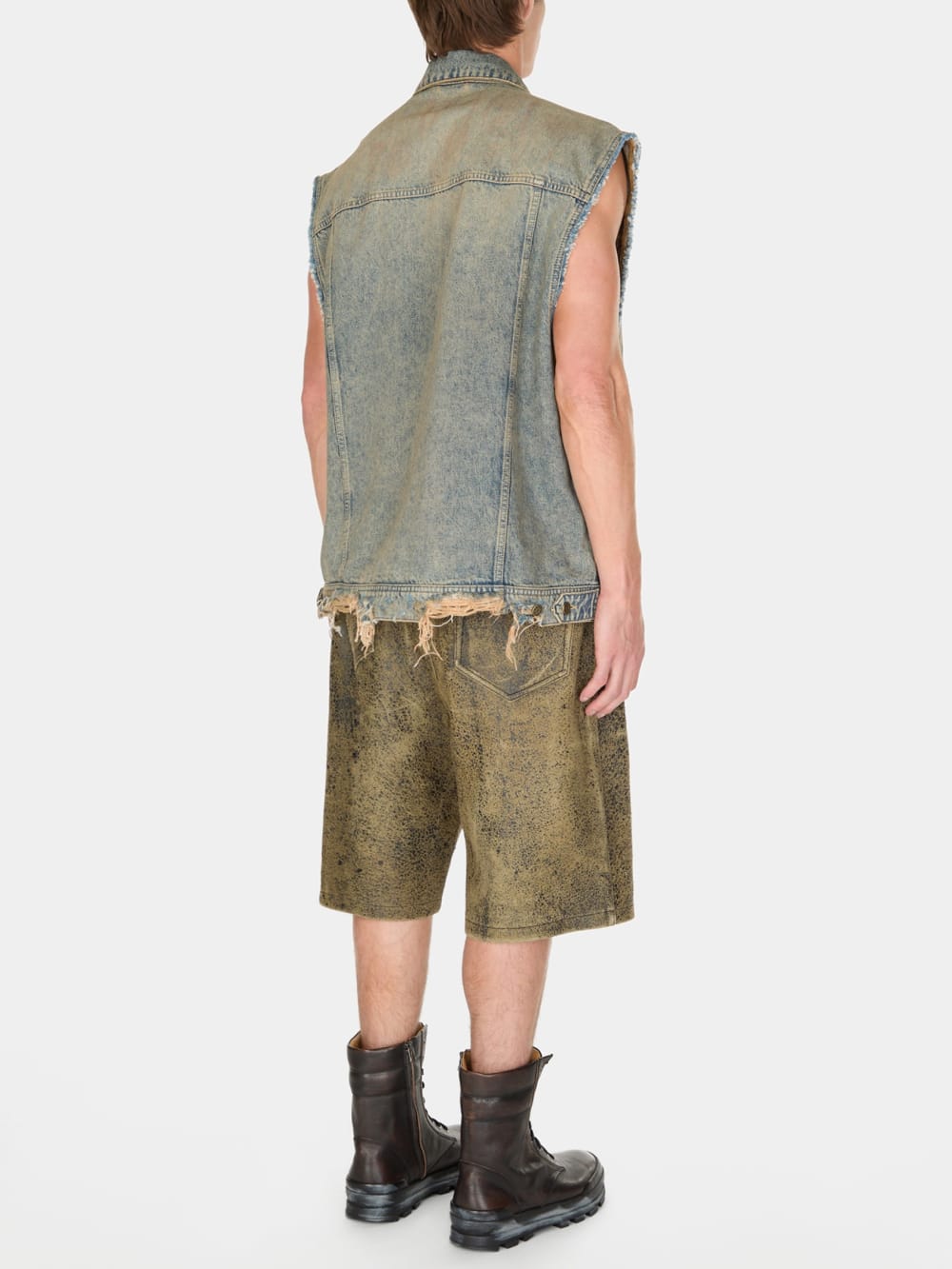 washed denim trucker vest - Guess