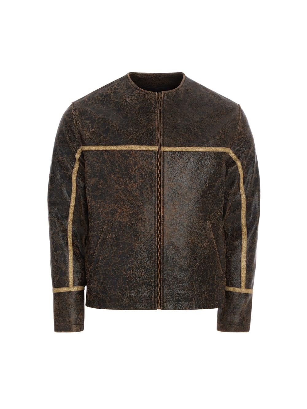 crackle leather jacket - Guess