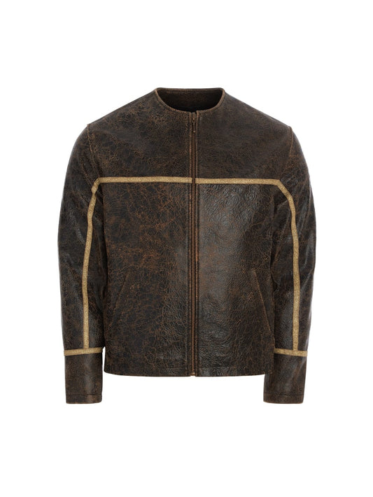 crackle leather jacket - Guess