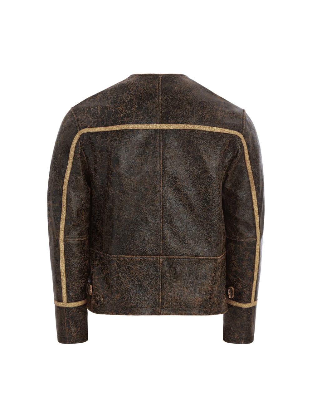 crackle leather jacket - Guess
