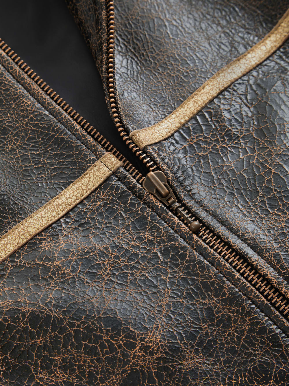 crackle leather jacket - Guess