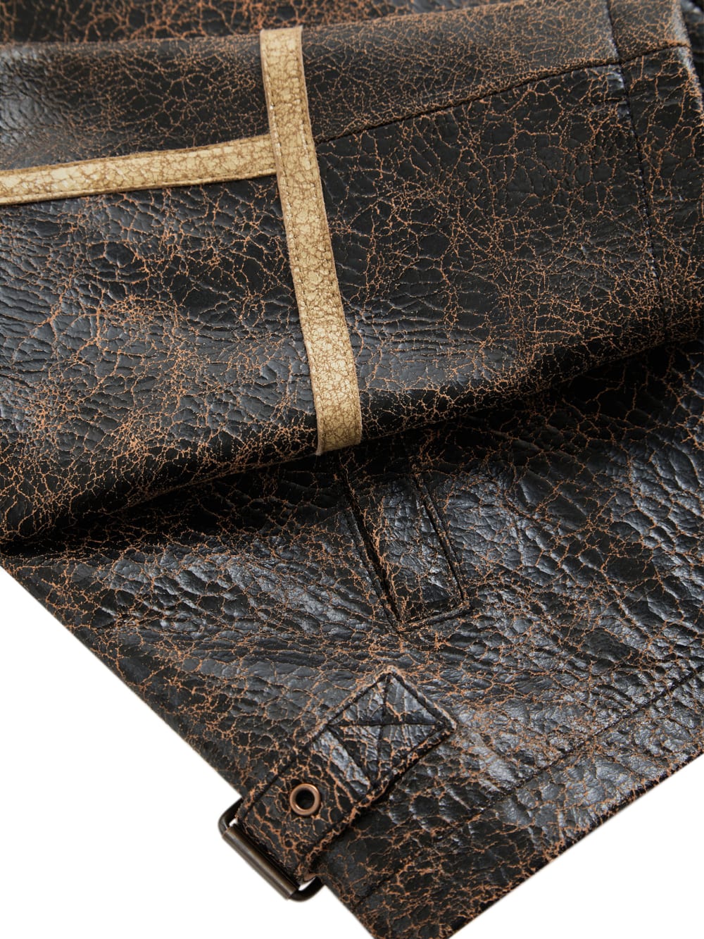 crackle leather jacket - Guess