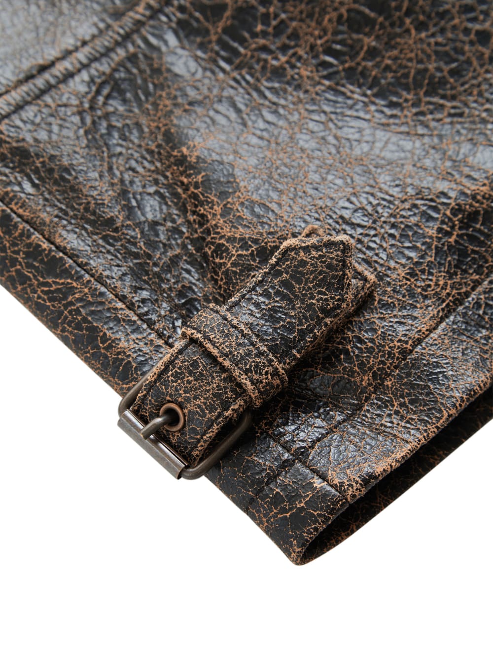 crackle leather jacket - Guess